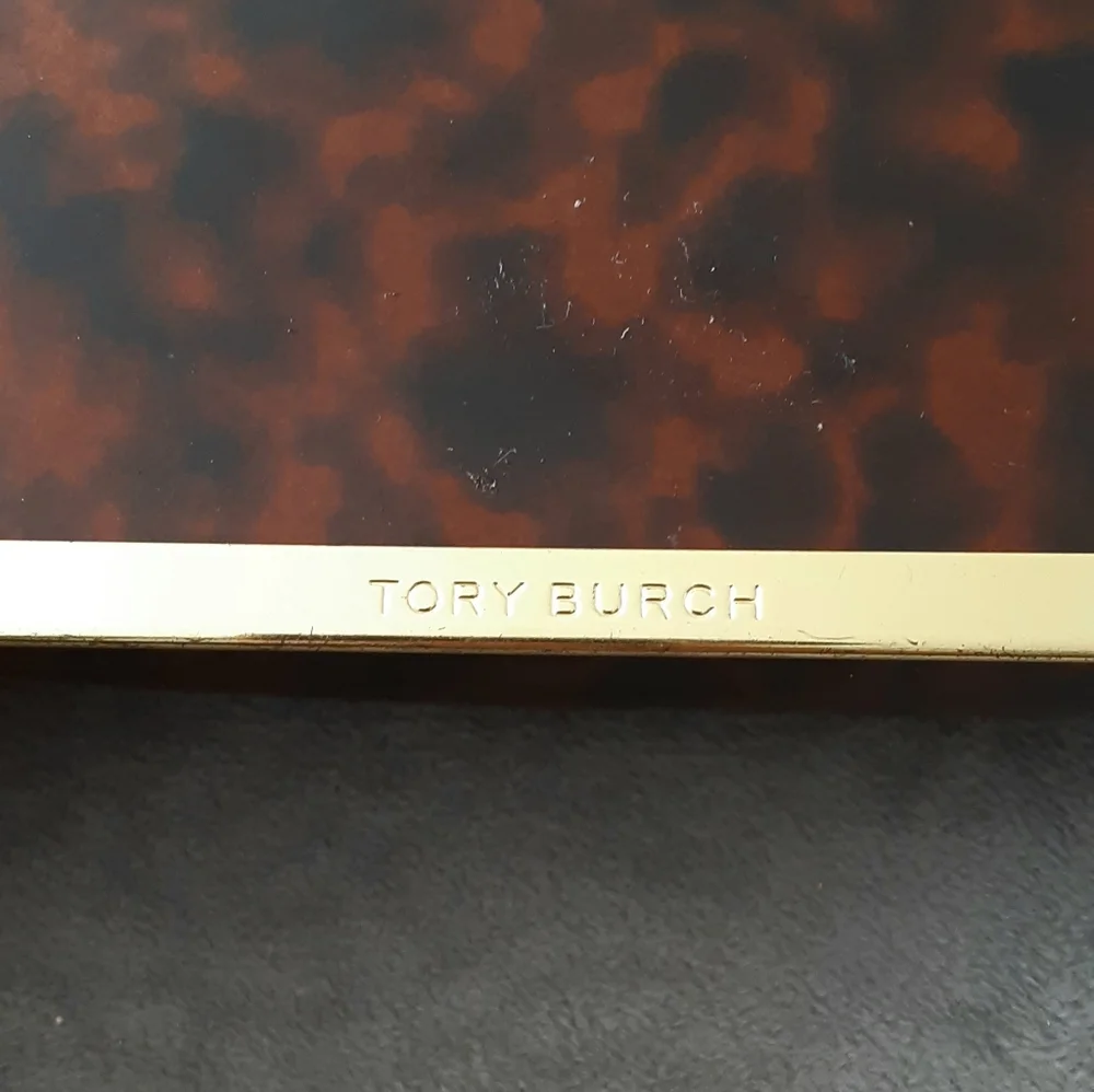 Tory Burch brown tortoise patent leather  sunglasses case